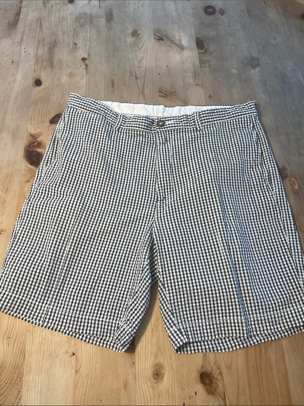 Roundtree & Yorke Gingham Bermuda Shorts Resort Prep Golfcore Coastal